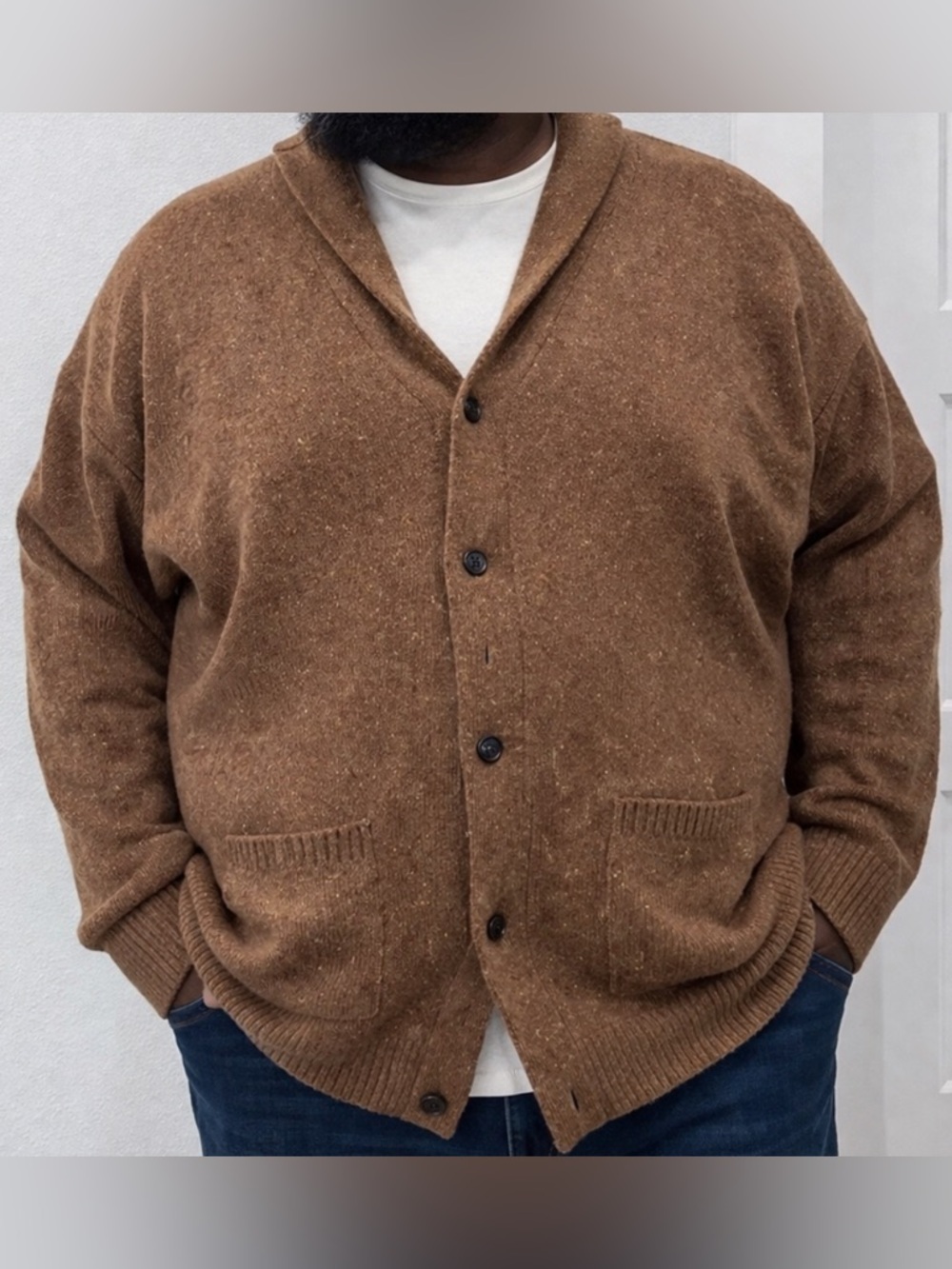 NWT. Daniel Cremieux Brown Cardigan Sweater